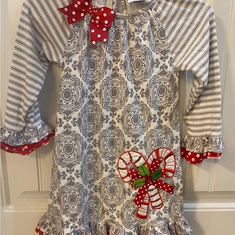 Counting Daisies Candy Cane Christmas dress